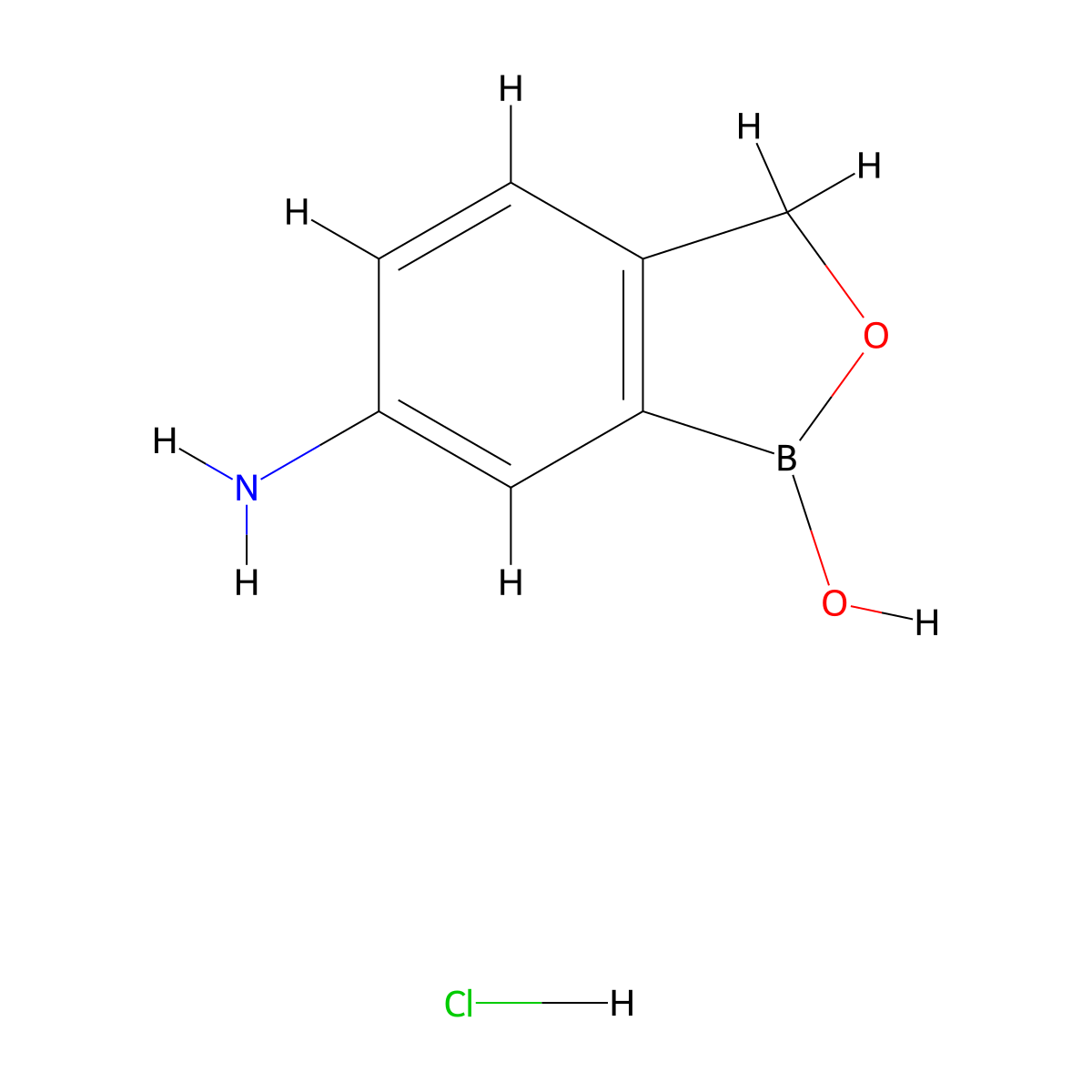 6-Amino-2,1-benzoxaborol-1(3H)-ol--hydrogen chloride (1/1) molecular structure, CAS 117098-93-8