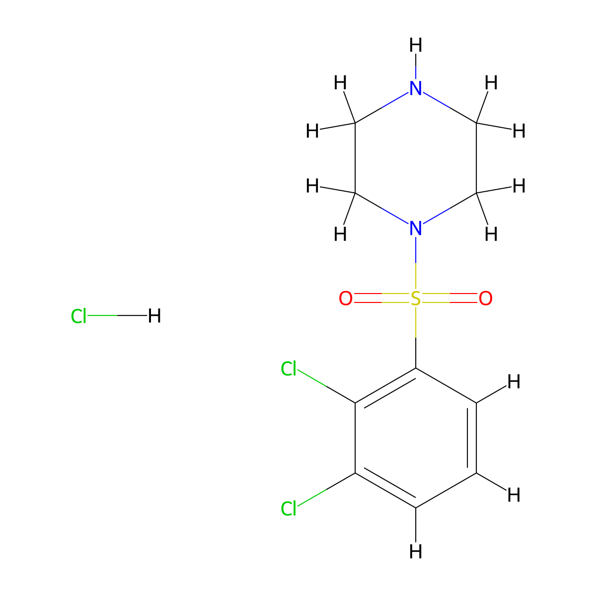 1-[(2,3-Dichlorophenyl)sulfonyl]piperazine hydrochloride molecular structure, CAS 1170980-74-1