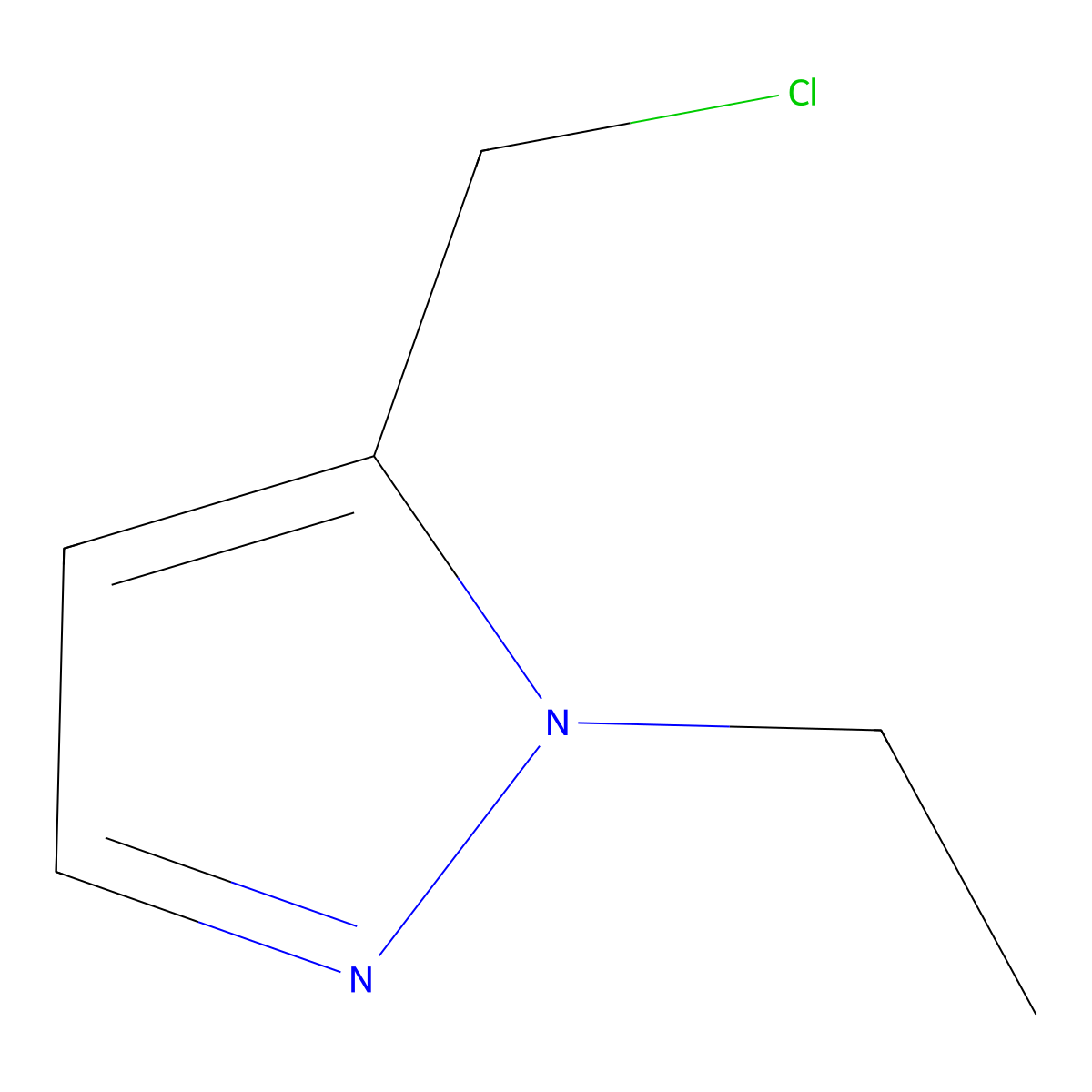 5-(chloromethyl)-1-ethyl-1H-pyrazole molecular structure, CAS 1170981-19-7