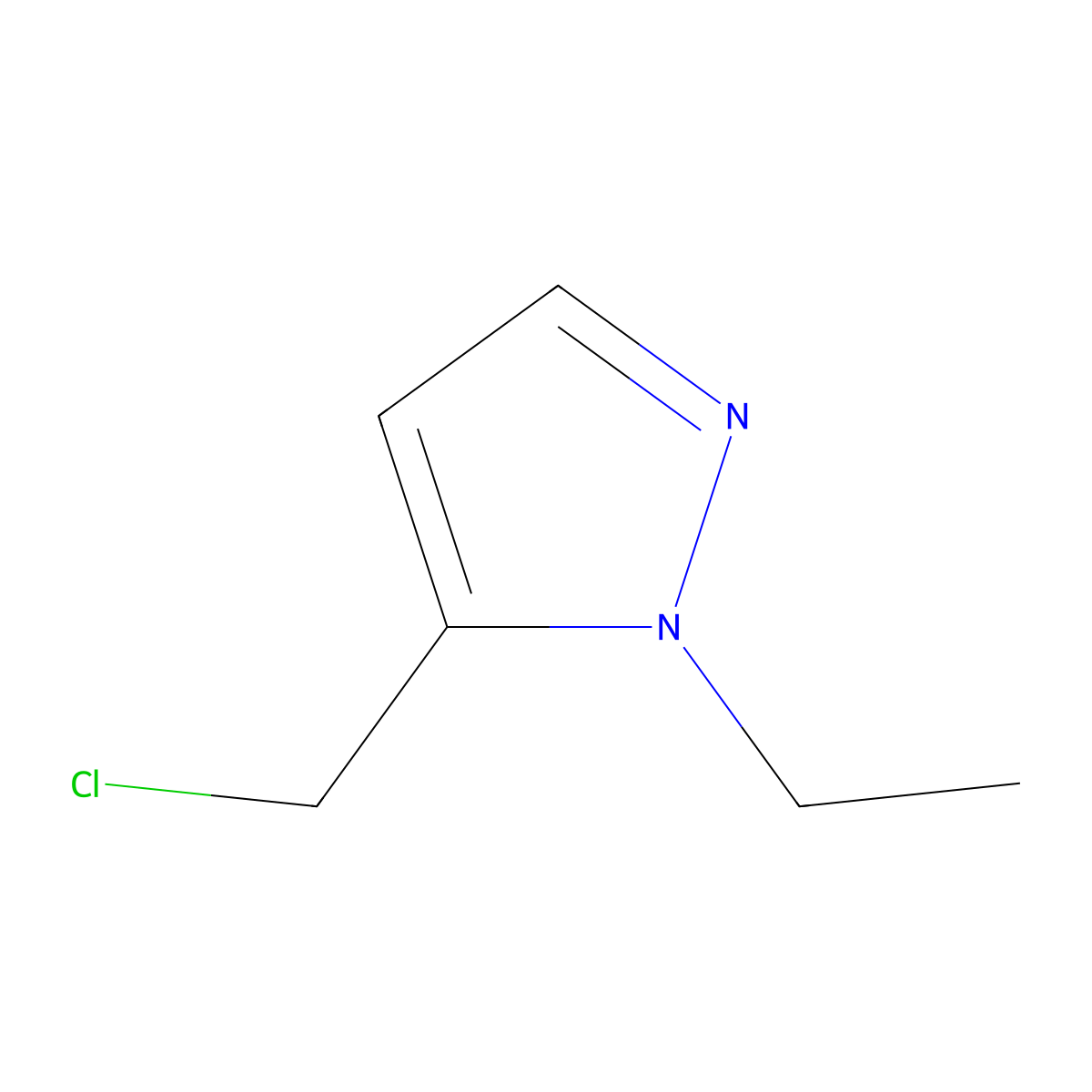 5-(chloromethyl)-1-ethyl-1H-pyrazole molecular structure, CAS 1170981-19-7