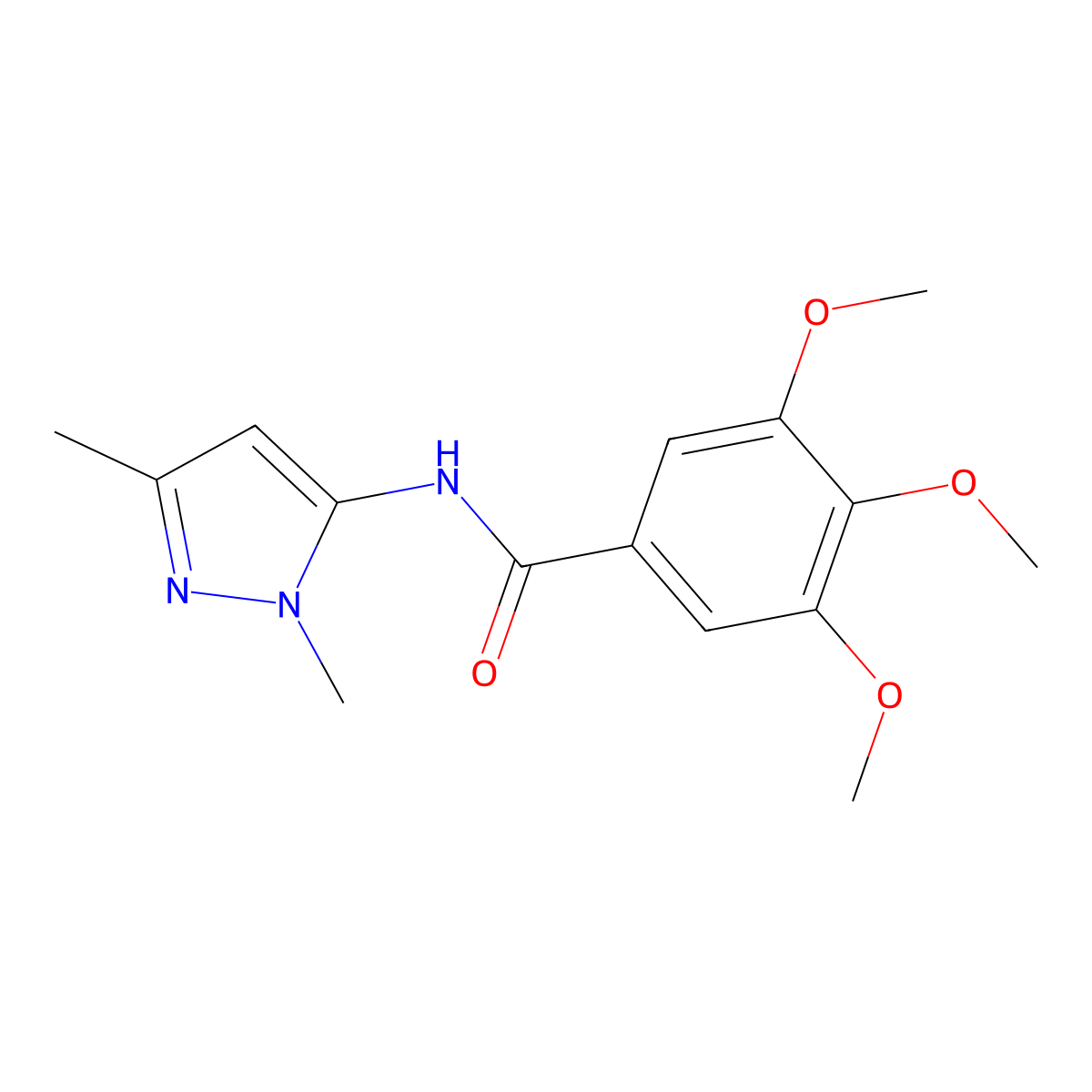 N-(1,3-dimethyl-1H-pyrazol-5-yl)-3,4,5-trimethoxybenzamide molecular structure, CAS 1170981-45-9