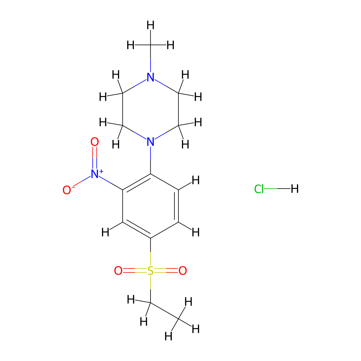 1-[4-(Ethylsulfonyl)-2-nitrophenyl]-4-methylpiperazine hydrochloride molecular structure, CAS 1170982-65-6