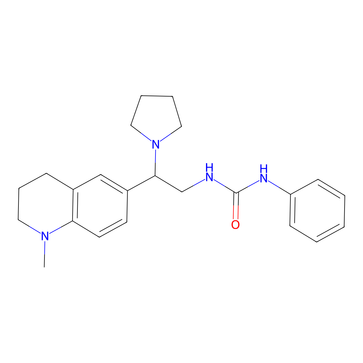 1-(2-(1-Methyl-1,2,3,4-tetrahydroquinolin-6-yl)-2-(pyrrolidin-1-yl)ethyl)-3-phenylurea molecular structure, CAS 1170983-84-2