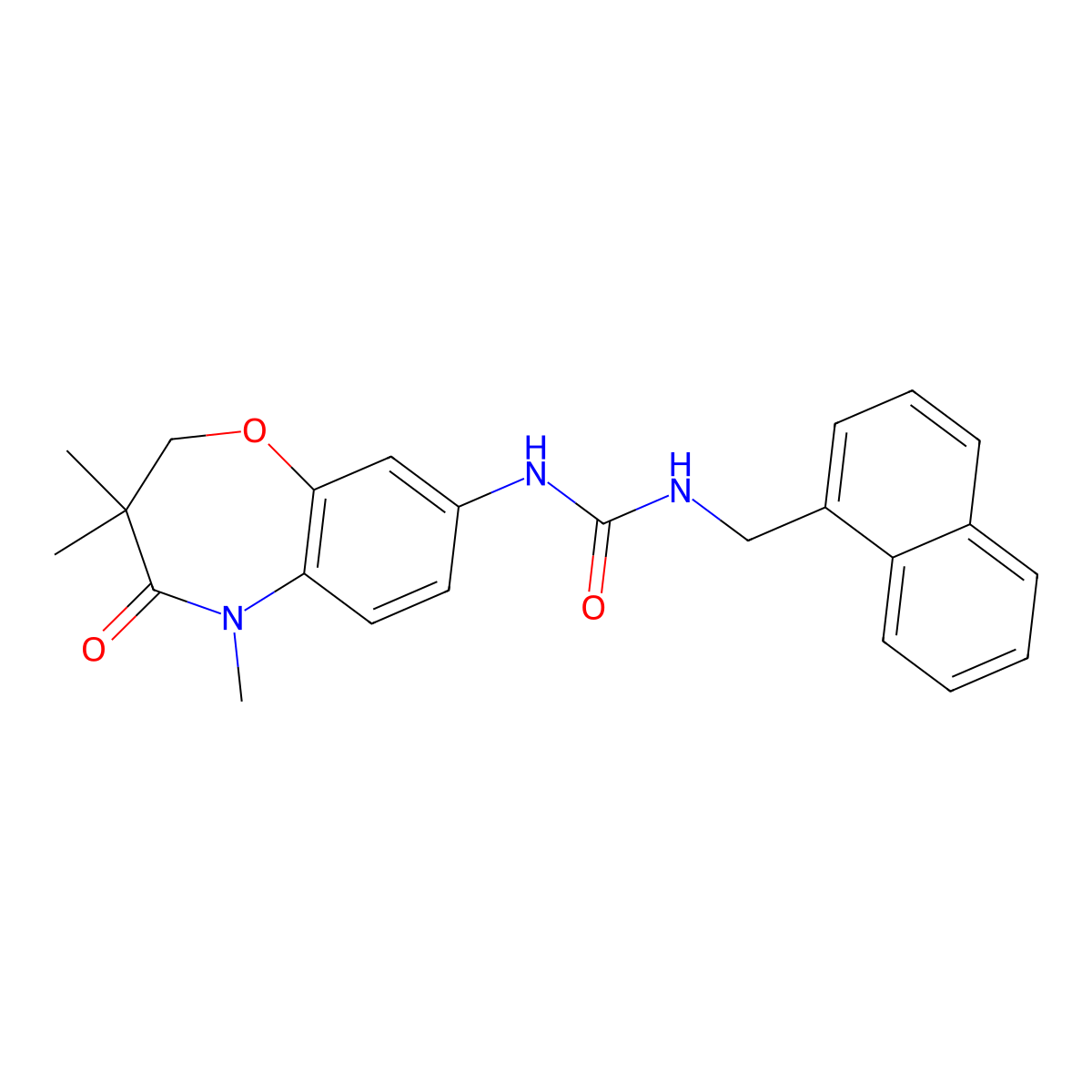 1-(Naphthalen-1-ylmethyl)-3-(3,3,5-trimethyl-4-oxo-2,3,4,5-tetrahydrobenzo[b][1,4]oxazepin-8-yl)urea molecular structure, CAS 1170984-94-7