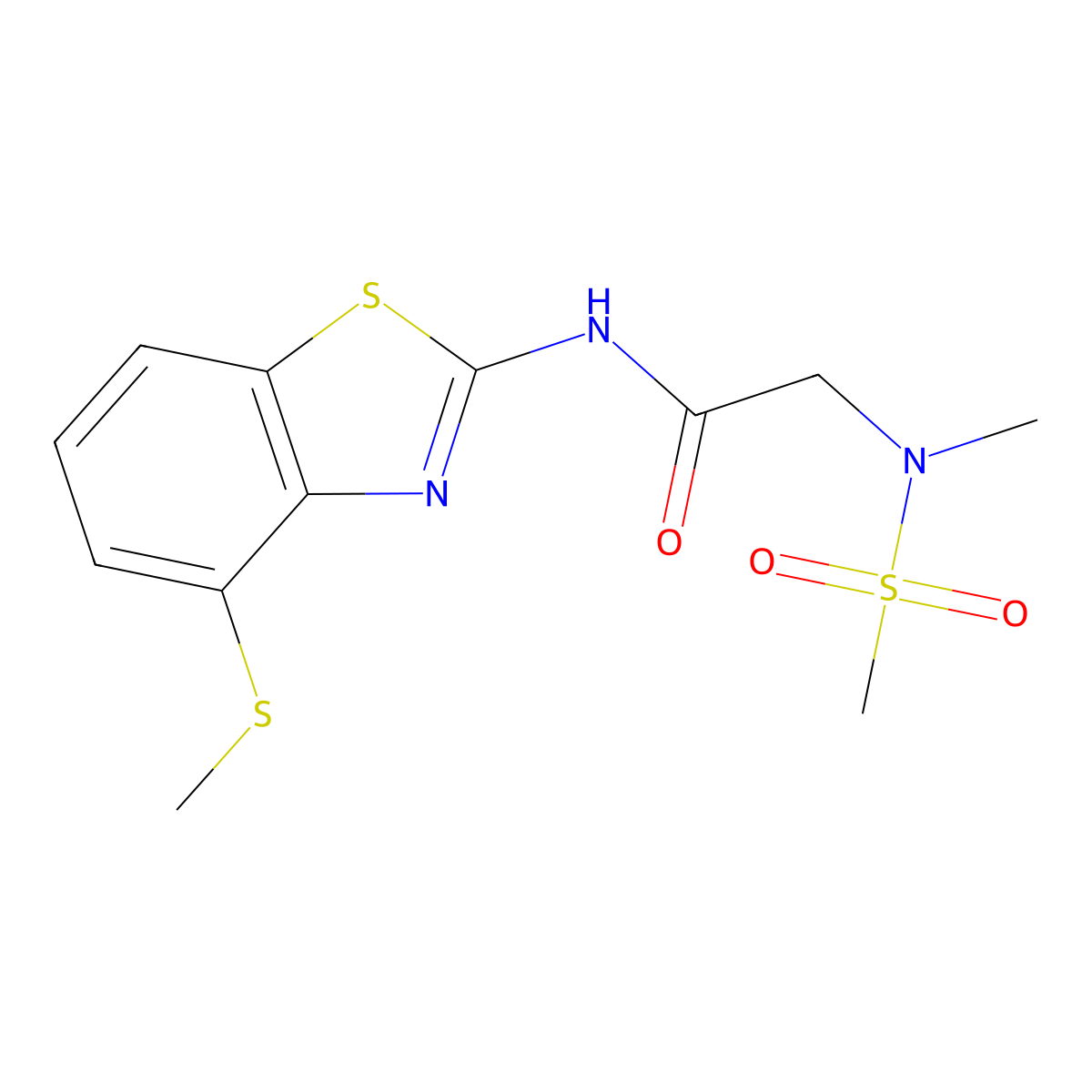 2-(N-methylmethylsulfonamido)-N-(4-(methylthio)benzo[d]thiazol-2-yl)acetamide molecular structure, CAS 1170988-65-4