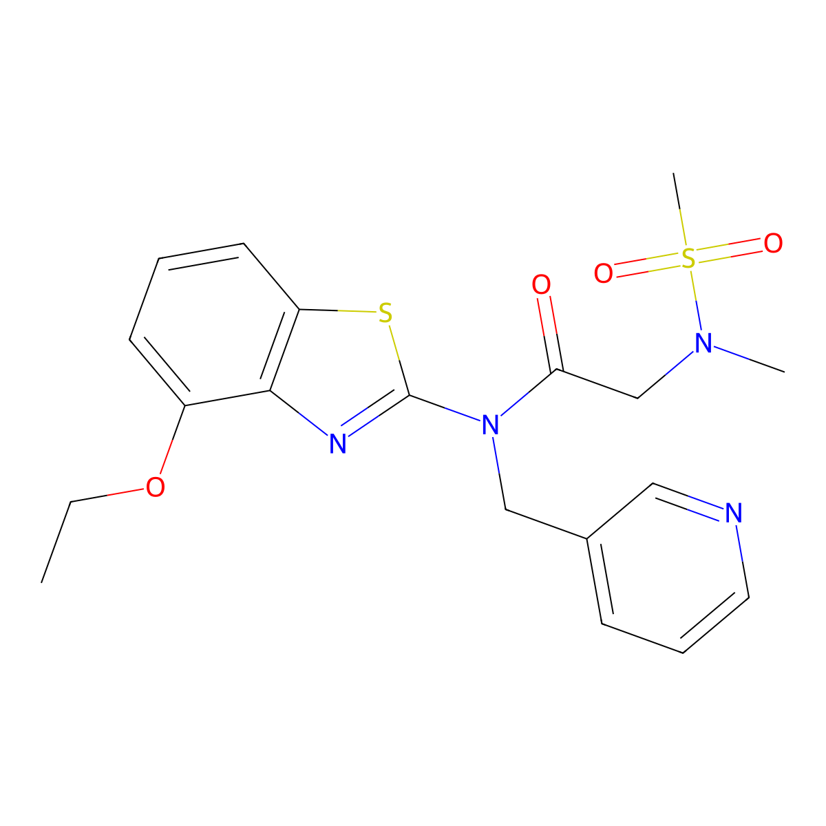 N-(4-ethoxybenzo[d]thiazol-2-yl)-2-(N-methylmethylsulfonamido)-N-(pyridin-3-ylmethyl)acetamide molecular structure, CAS 1170988-80-3