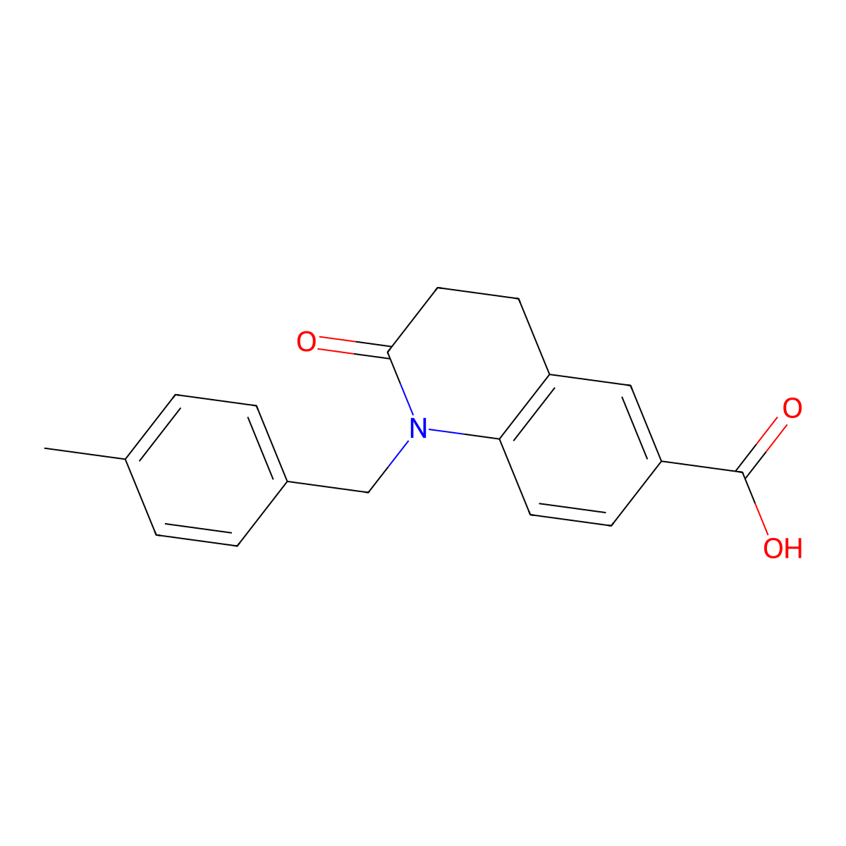 1-(4-Methylbenzyl)-2-oxo-1,2,3,4-tetrahydroquinoline-6-carboxylic acid molecular structure, CAS 1170989-53-3