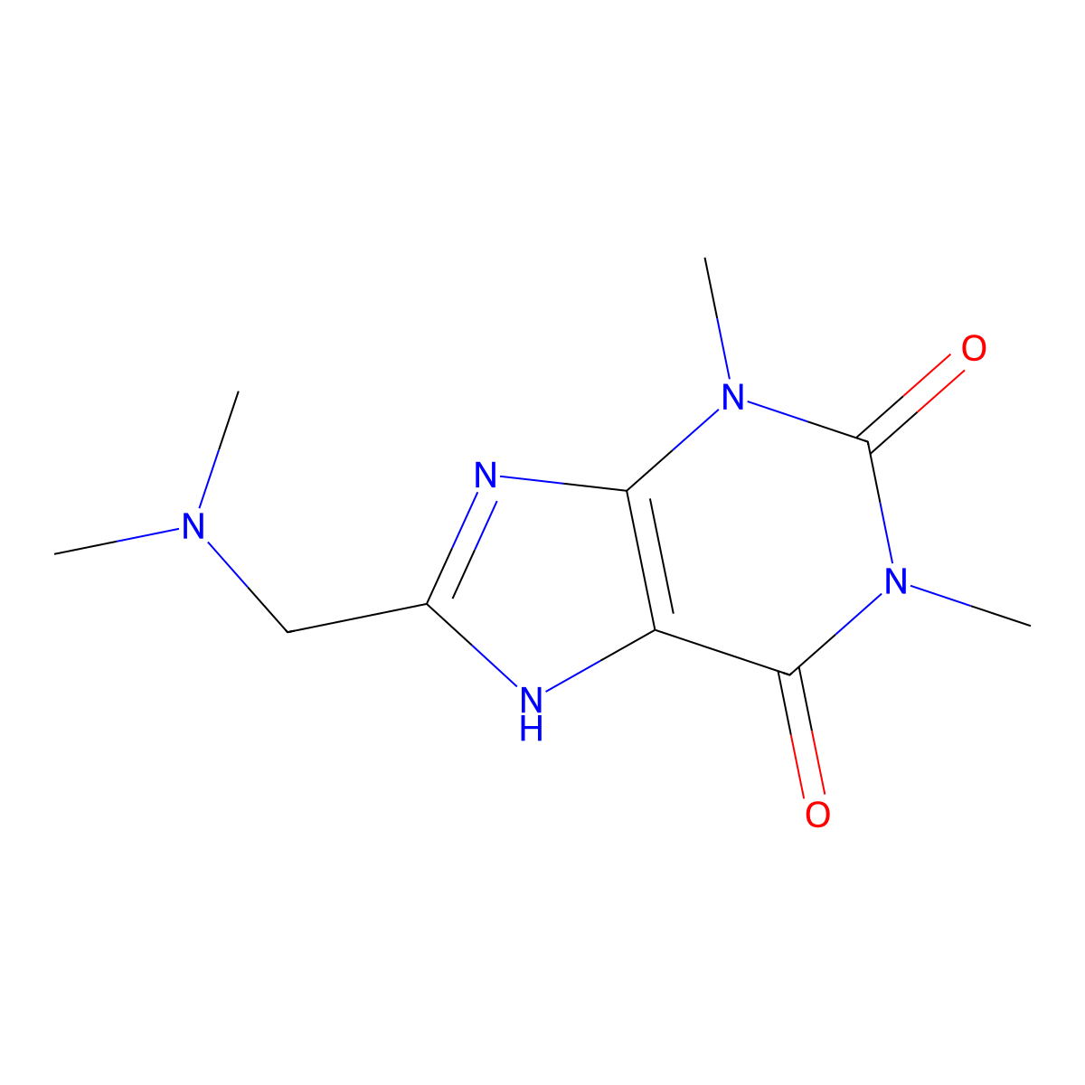 8-((dimethylamino)methyl)-1,3-dimethyl-1H-purine-2,6(3H,7H)-dione molecular structure, CAS 117099-45-3