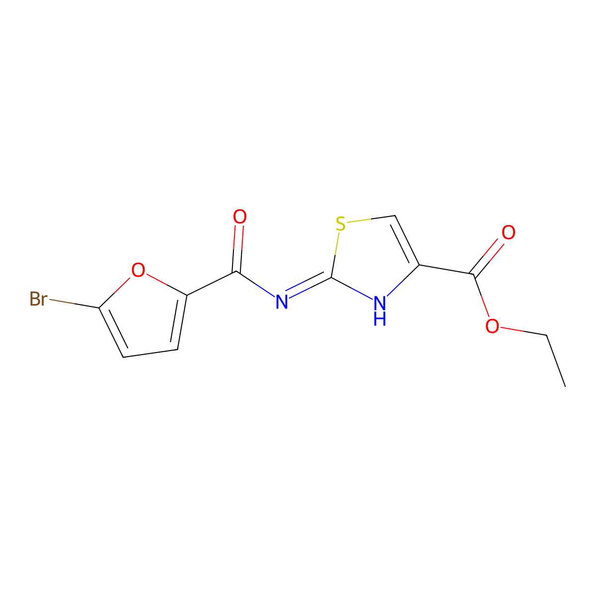 Ethyl 2-(5-bromofuran-2-carboxamido)thiazole-4-carboxylate molecular structure, CAS 1170991-76-0