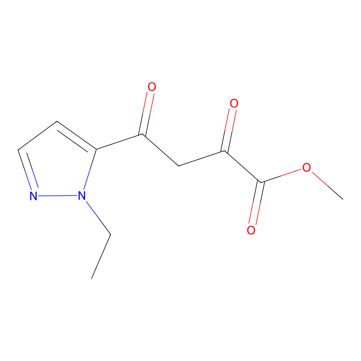 methyl 4-(1-ethyl-1H-pyrazol-5-yl)-2,4-dioxobutanoate molecular structure, CAS 1170995-44-4