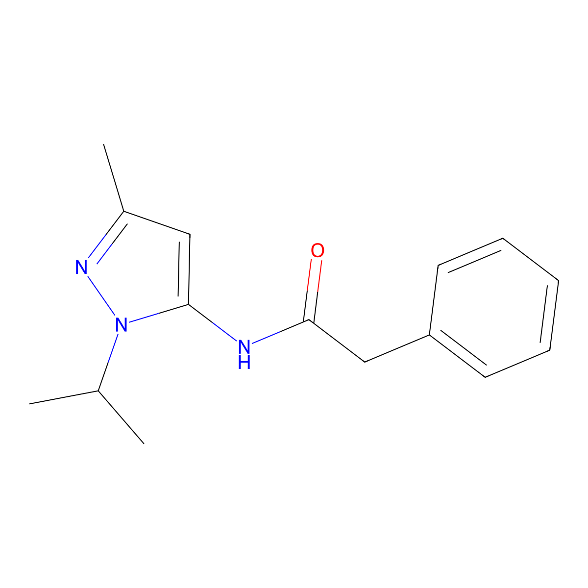 N-(1-isopropyl-3-methyl-1H-pyrazol-5-yl)-2-phenylacetamide molecular structure, CAS 1170998-43-2