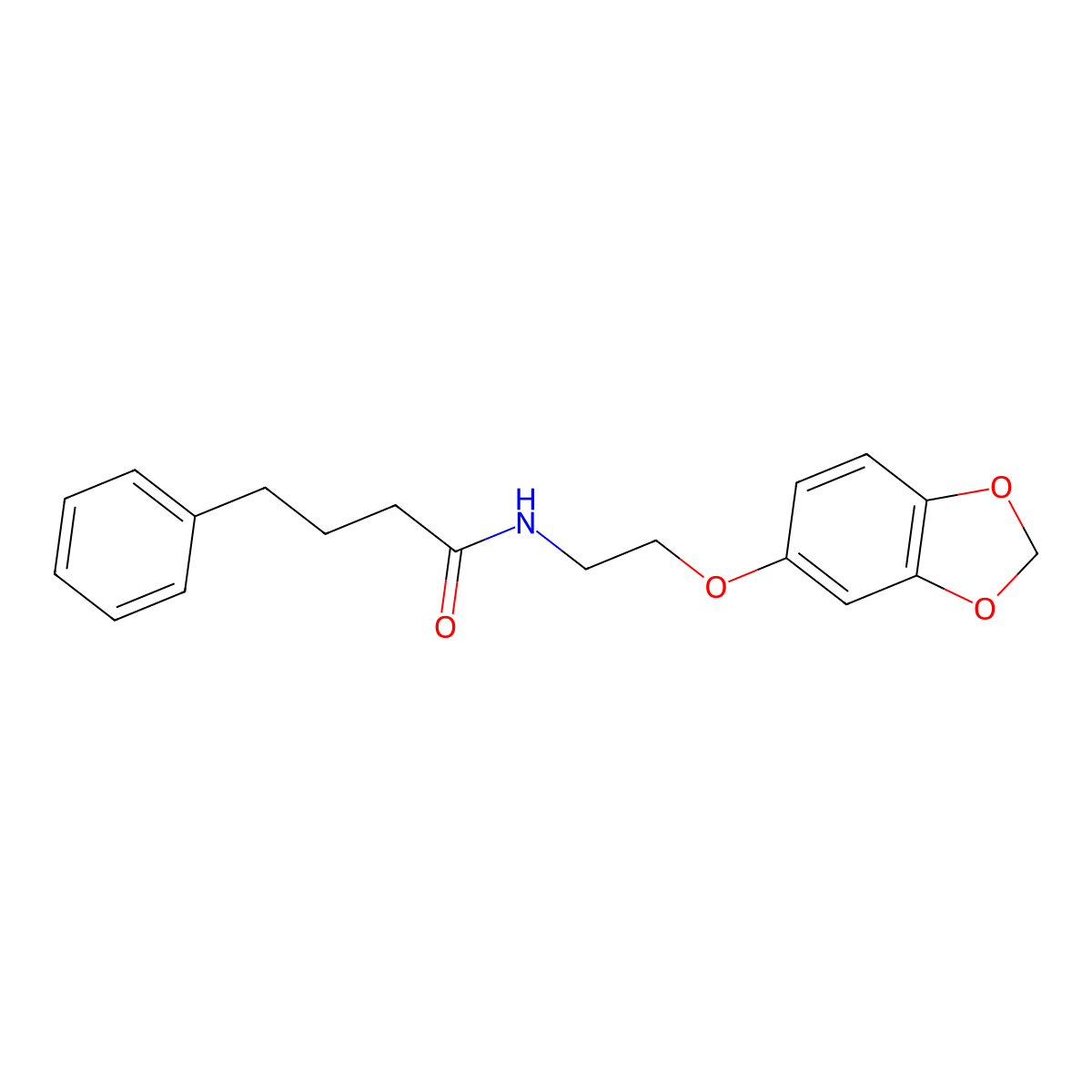 N-(2-(benzo[d][1,3]dioxol-5-yloxy)ethyl)-4-phenylbutanamide molecular structure, CAS 1170998-86-3