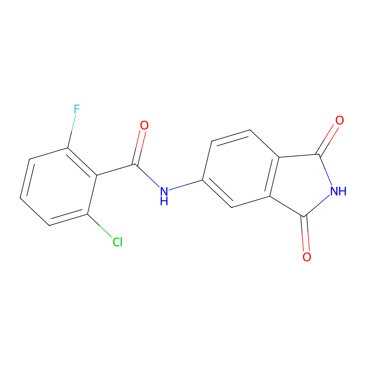2-chloro-N-(1,3-dioxoisoindolin-5-yl)-6-fluorobenzamide molecular structure, CAS 1170999-88-8