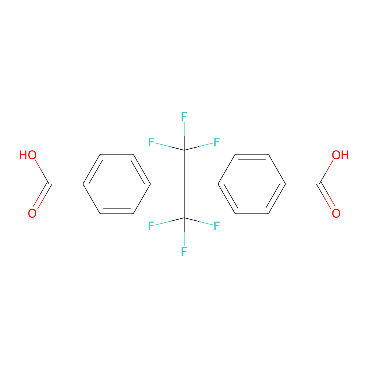 2,2-Bis(4-carboxyphenyl)hexafluoropropane molecular structure, CAS 1171-47-7