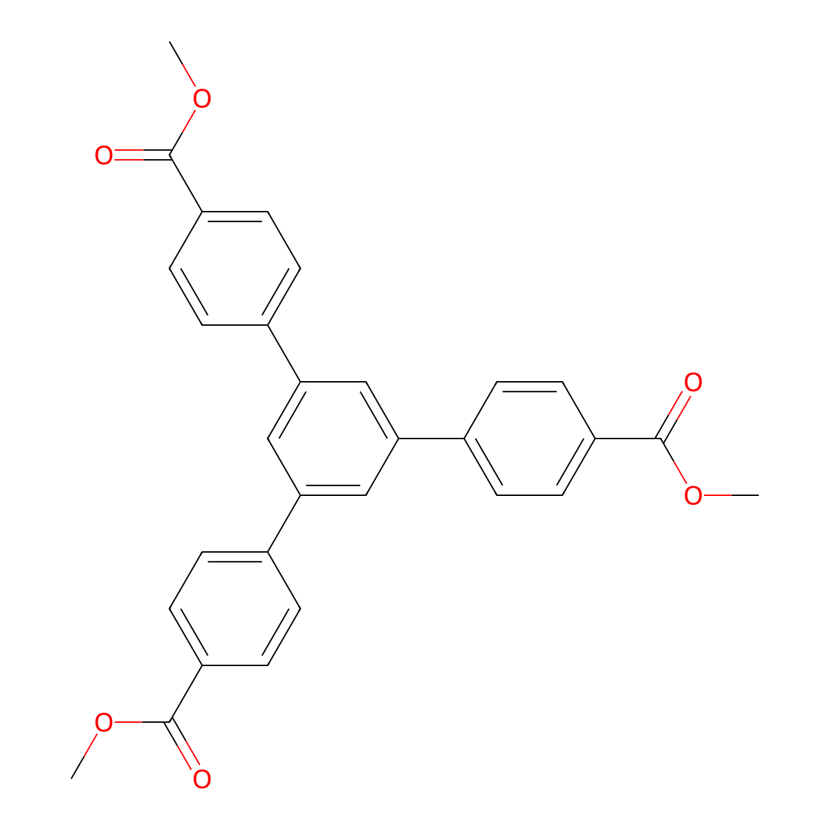 1,3,5-Tris[(4-methoxycarbonyl)phenyl]benzene molecular structure, CAS 117100-41-1