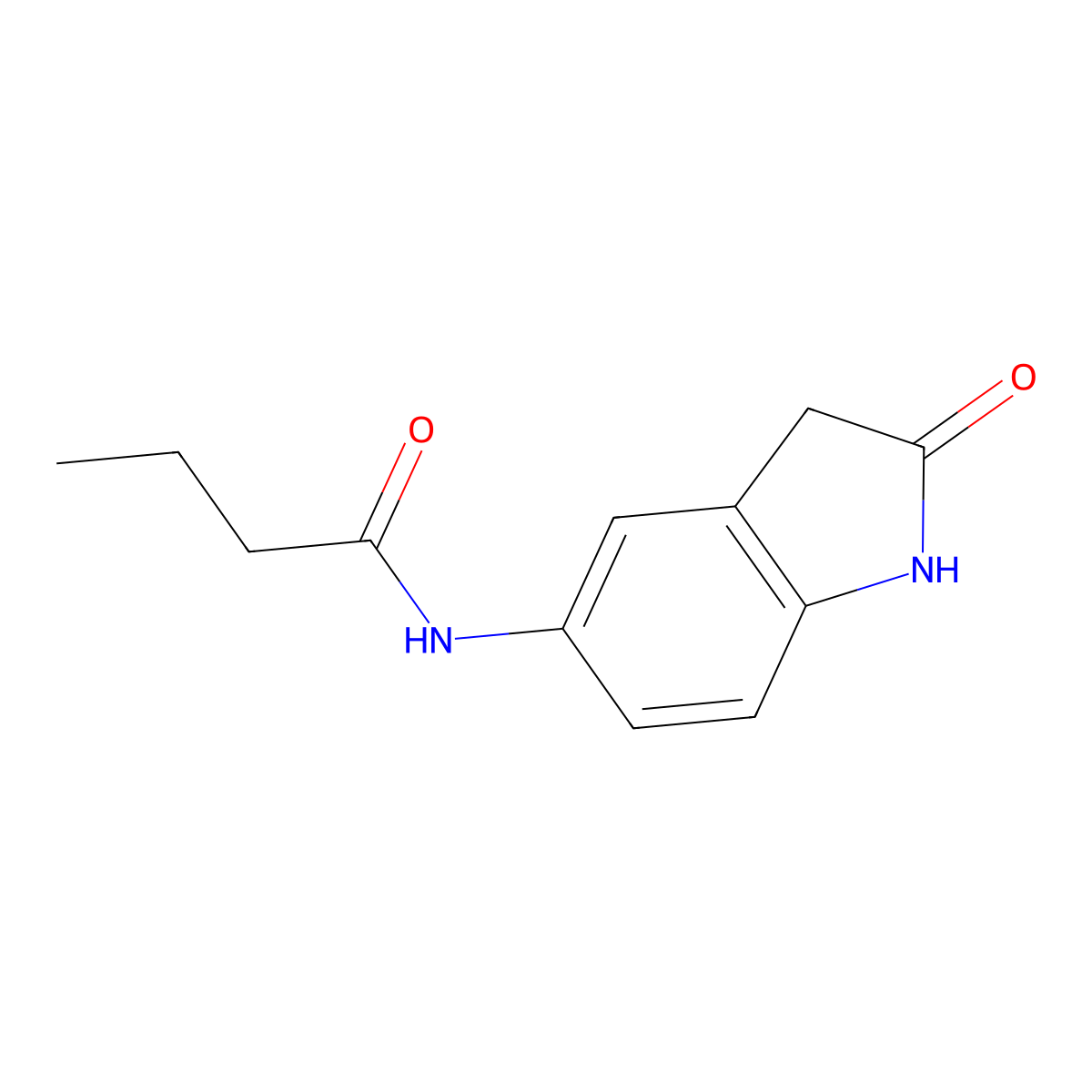 N-(2-oxoindolin-5-yl)butyramide molecular structure, CAS 117100-83-1