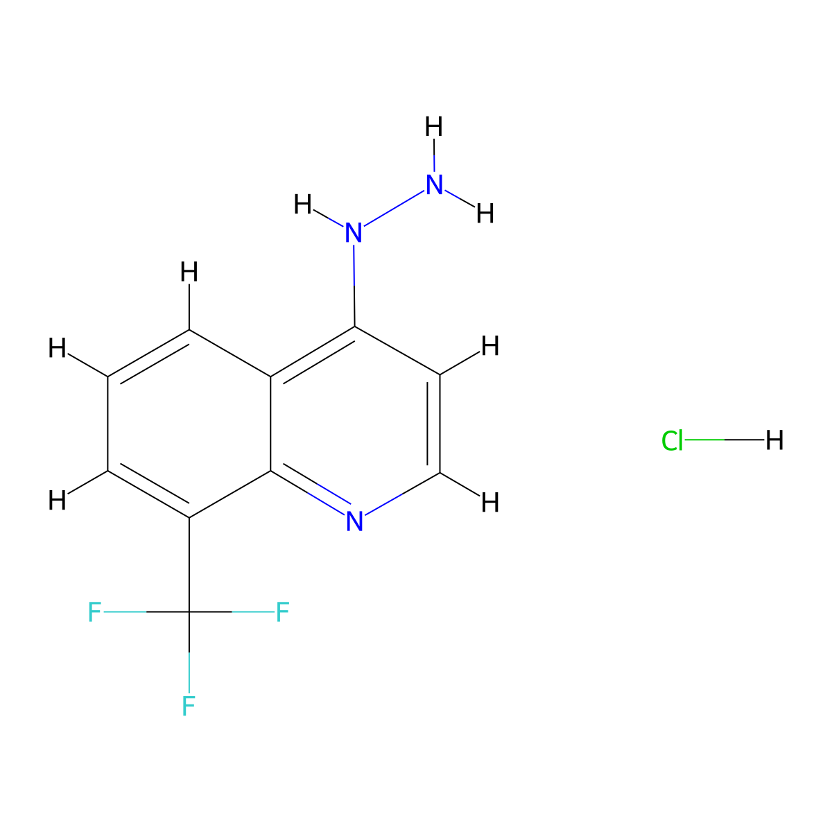 4-Hydrazino 8-trifluoromethyl-quinoline hydrochloride molecular structure, CAS 1171001-63-0