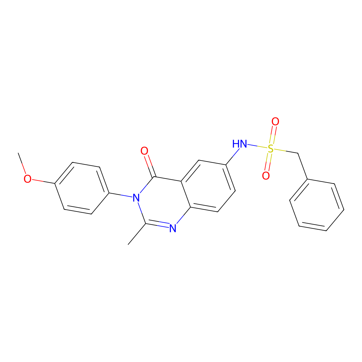 N-[3-(4-methoxyphenyl)-2-methyl-4-oxo-3,4-dihydroquinazolin-6-yl]-1-phenylmethanesulfonamide molecular structure, CAS 1171005-95-0