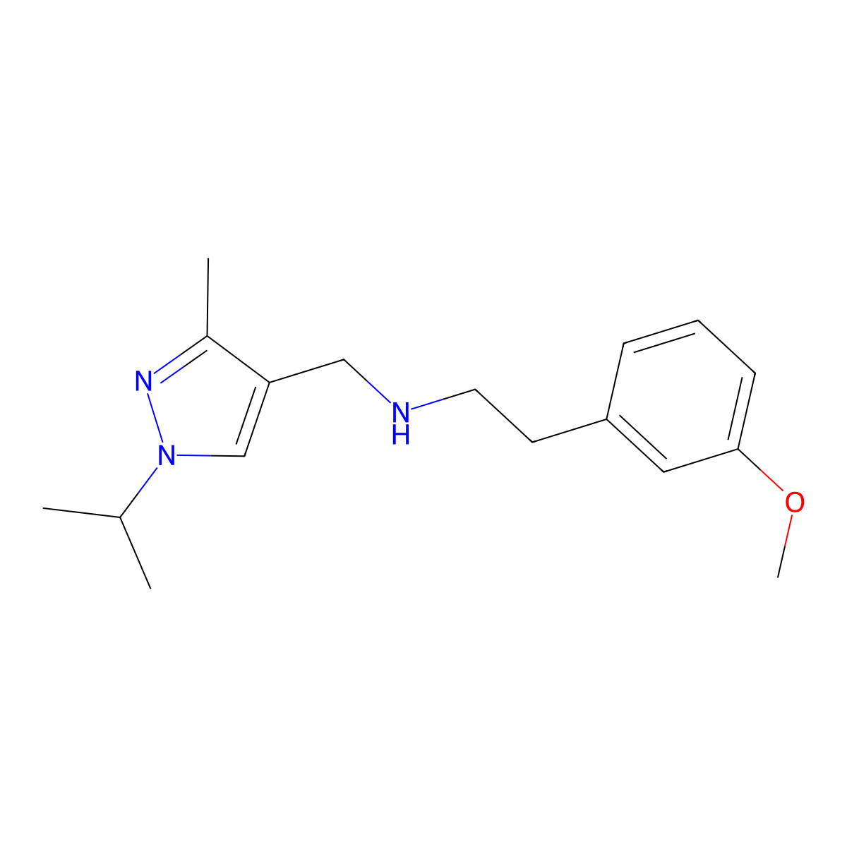 N-((1-Isopropyl-3-methyl-1H-pyrazol-4-yl)methyl)-2-(3-methoxyphenyl)ethanamine molecular structure, CAS 1171009-59-8
