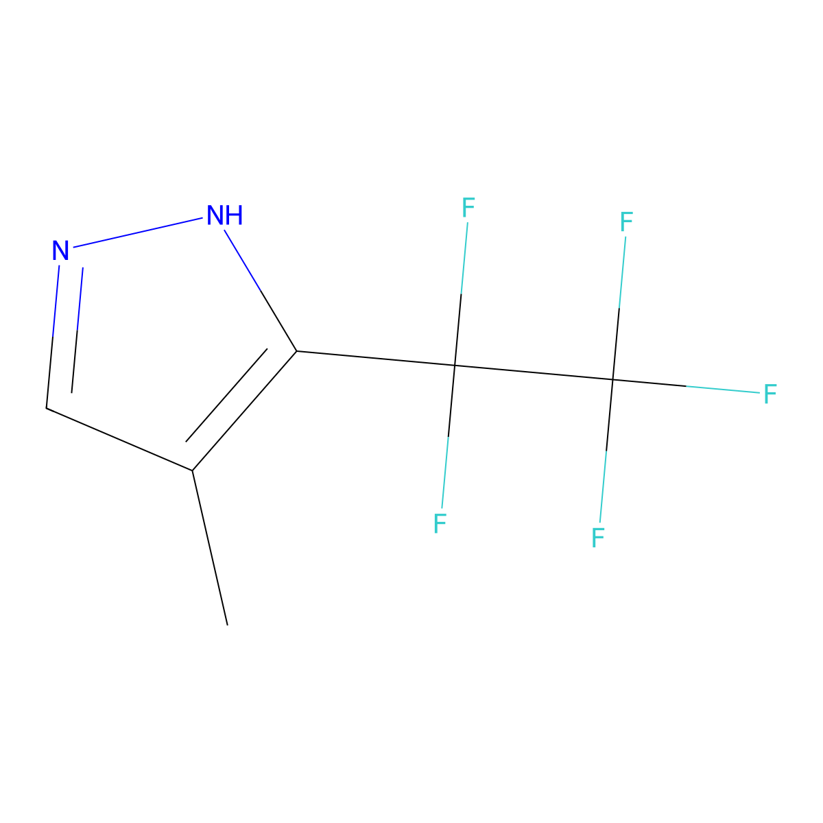 4-methyl-3-(pentafluoroethyl)-1H-pyrazole molecular structure, CAS 1171011-59-8