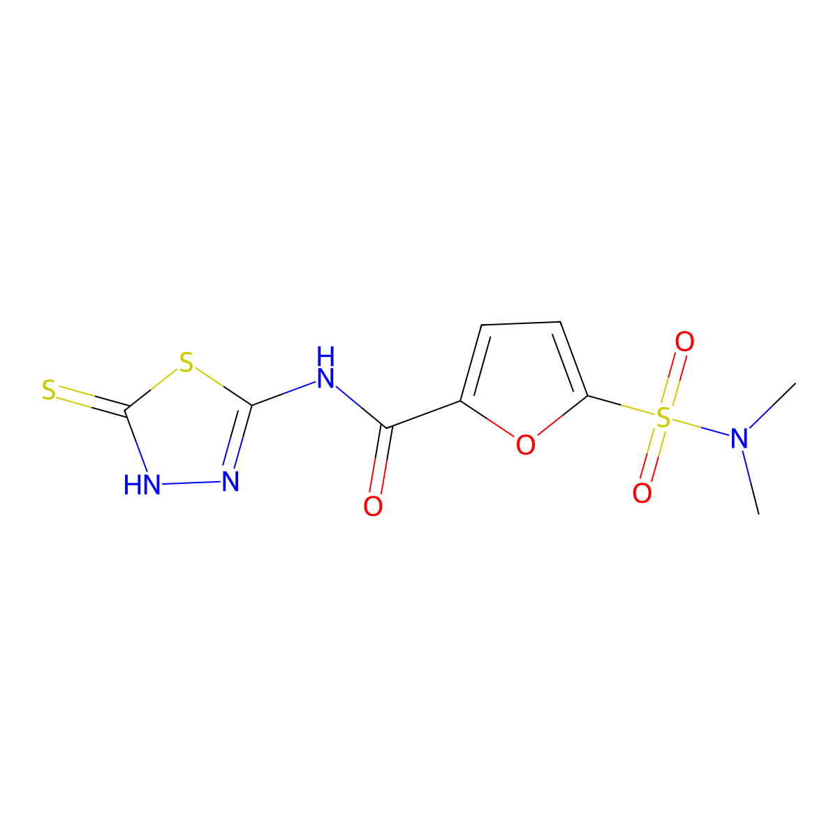 5-(N,N-dimethylsulfamoyl)-N-(5-thioxo-4,5-dihydro-1,3,4-thiadiazol-2-yl)furan-2-carboxamide molecular structure, CAS 1171013-22-1