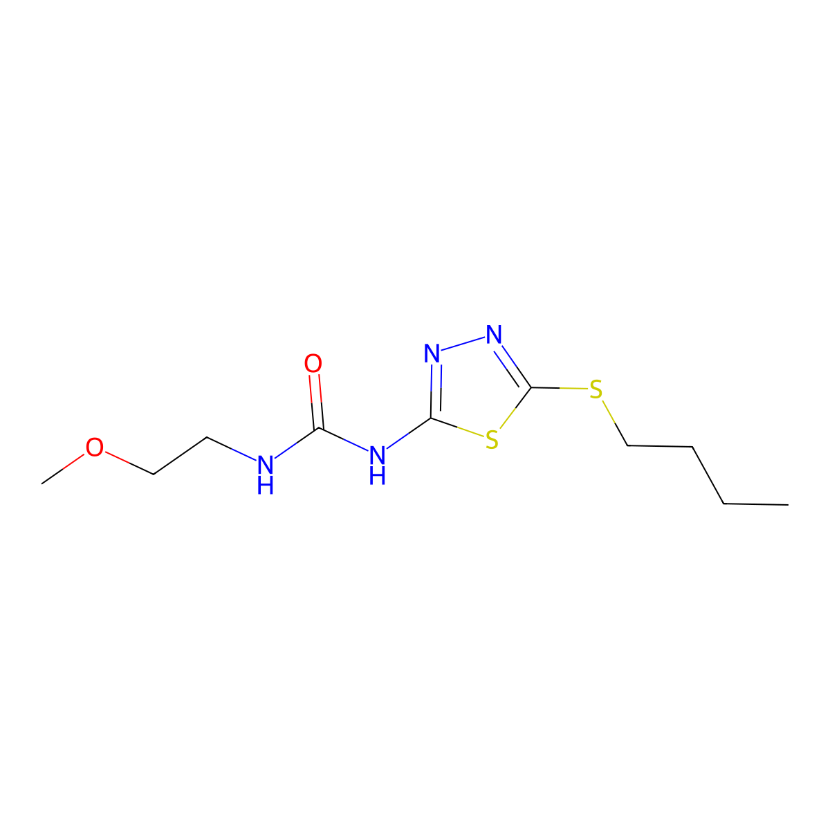 1-(5-(Butylthio)-1,3,4-thiadiazol-2-yl)-3-(2-methoxyethyl)urea molecular structure, CAS 1171013-42-5