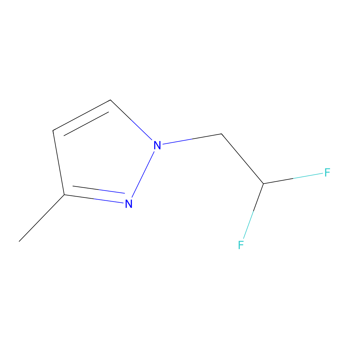 1-(2,2-difluoroethyl)-3-methyl-1H-pyrazole molecular structure, CAS 1171013-54-9