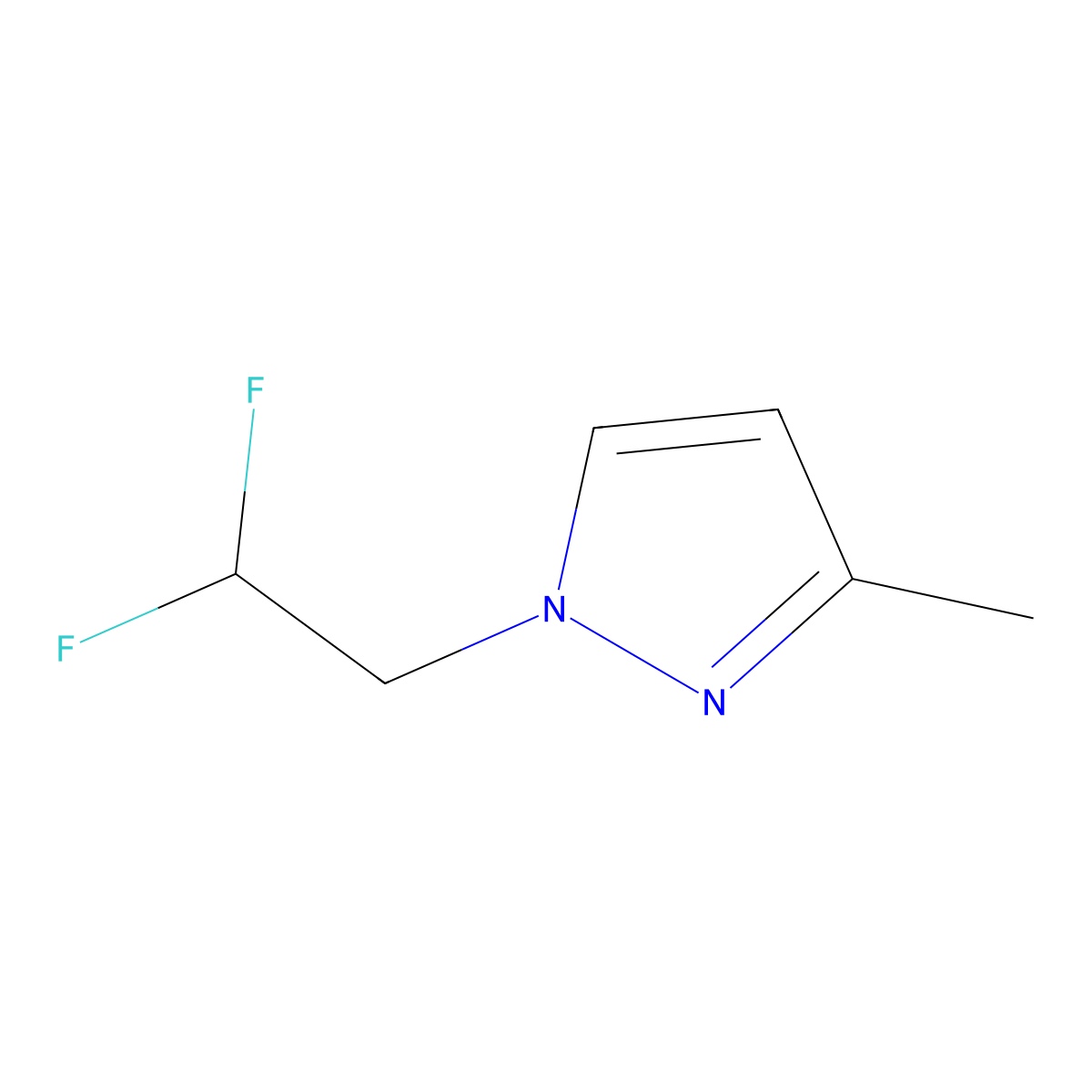 1-(2,2-difluoroethyl)-3-methyl-1H-pyrazole molecular structure, CAS 1171013-54-9