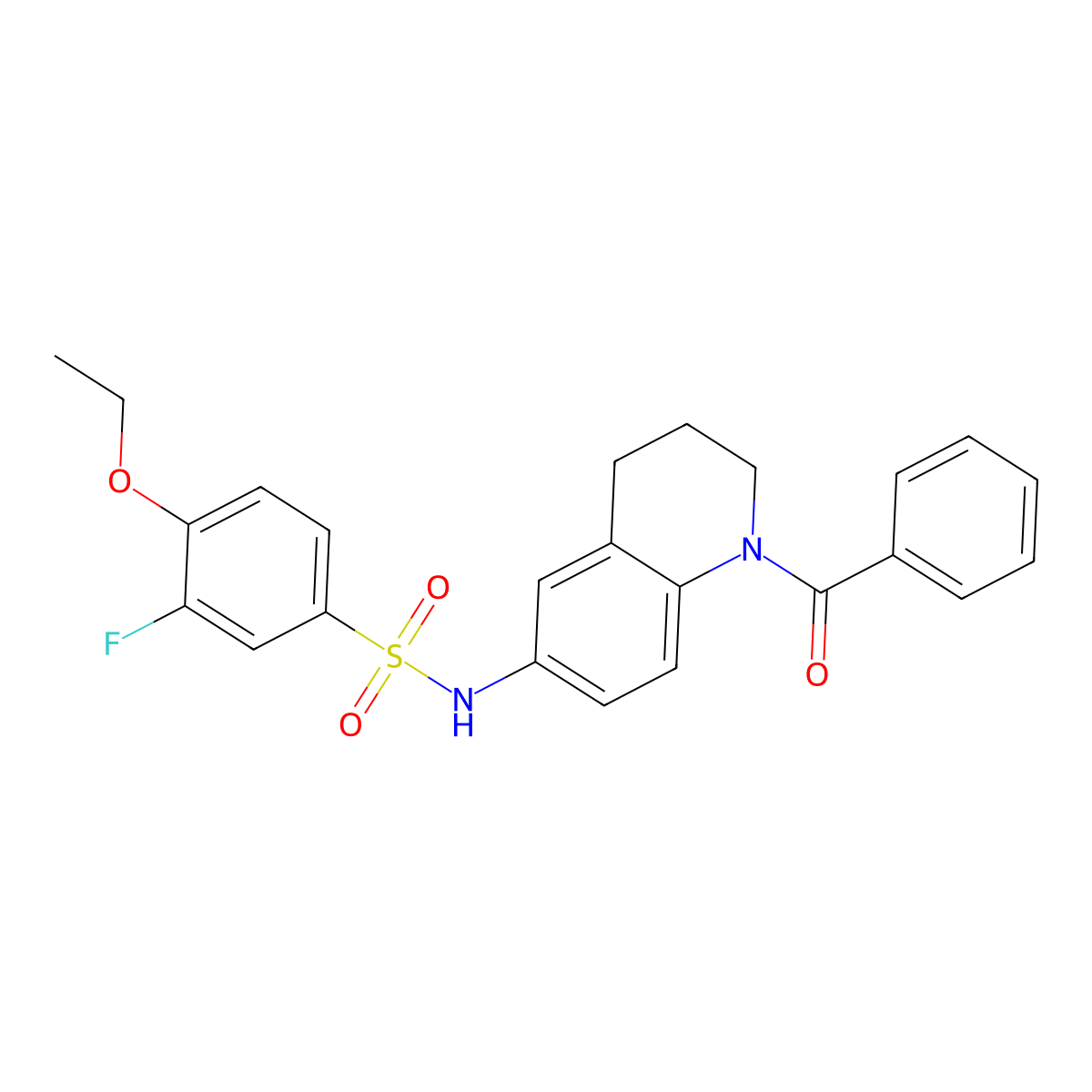 N-(1-benzoyl-1,2,3,4-tetrahydroquinolin-6-yl)-4-ethoxy-3-fluorobenzenesulfonamide molecular structure, CAS 1171015-95-4