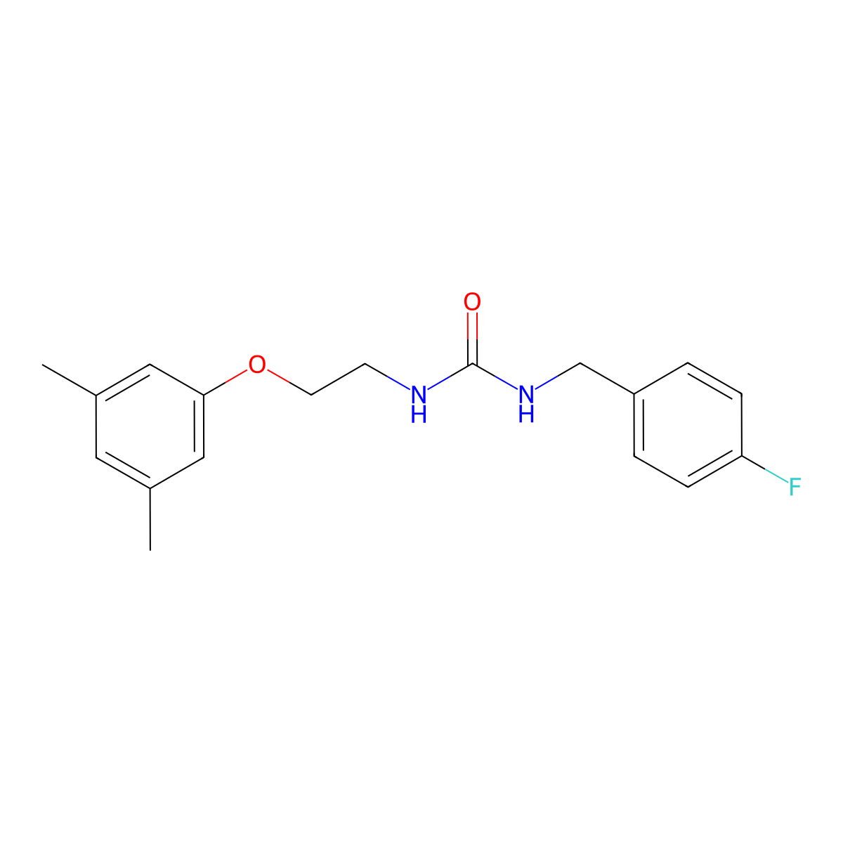 1-(2-(3,5-Dimethylphenoxy)ethyl)-3-(4-fluorobenzyl)urea molecular structure, CAS 1171017-10-9