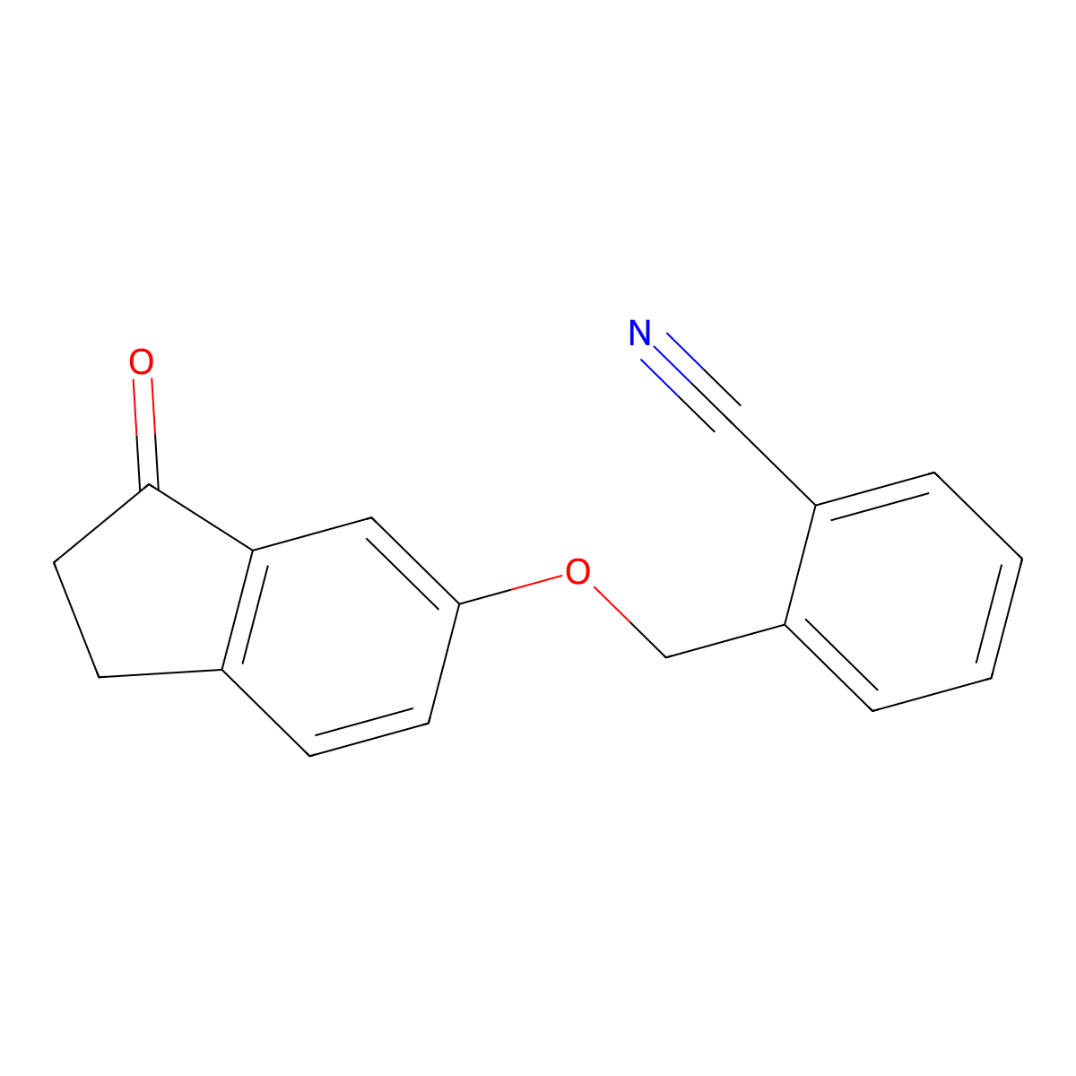 2-(((3-oxo-2,3-dihydro-1H-inden-5-yl)oxy)methyl)benzonitrile molecular structure, CAS 1171024-22-8
