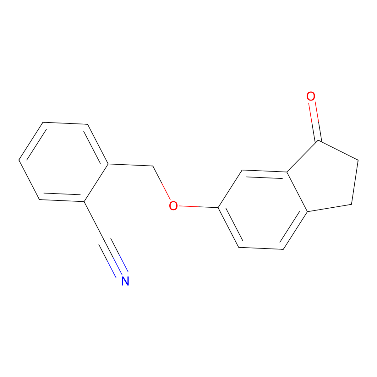 2-(((3-oxo-2,3-dihydro-1H-inden-5-yl)oxy)methyl)benzonitrile molecular structure, CAS 1171024-22-8