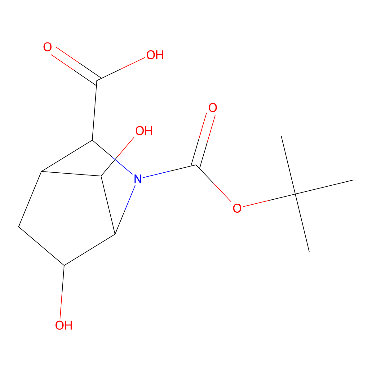 Racemic-(1S,3S,4S,6R,7S)-2-(Tert-Butoxycarbonyl)-6,7-Dihydroxy-2-Azabicyclo[2.2.1]Heptane-3-Carboxylic Acid molecular structure, CAS 1171024-33-1