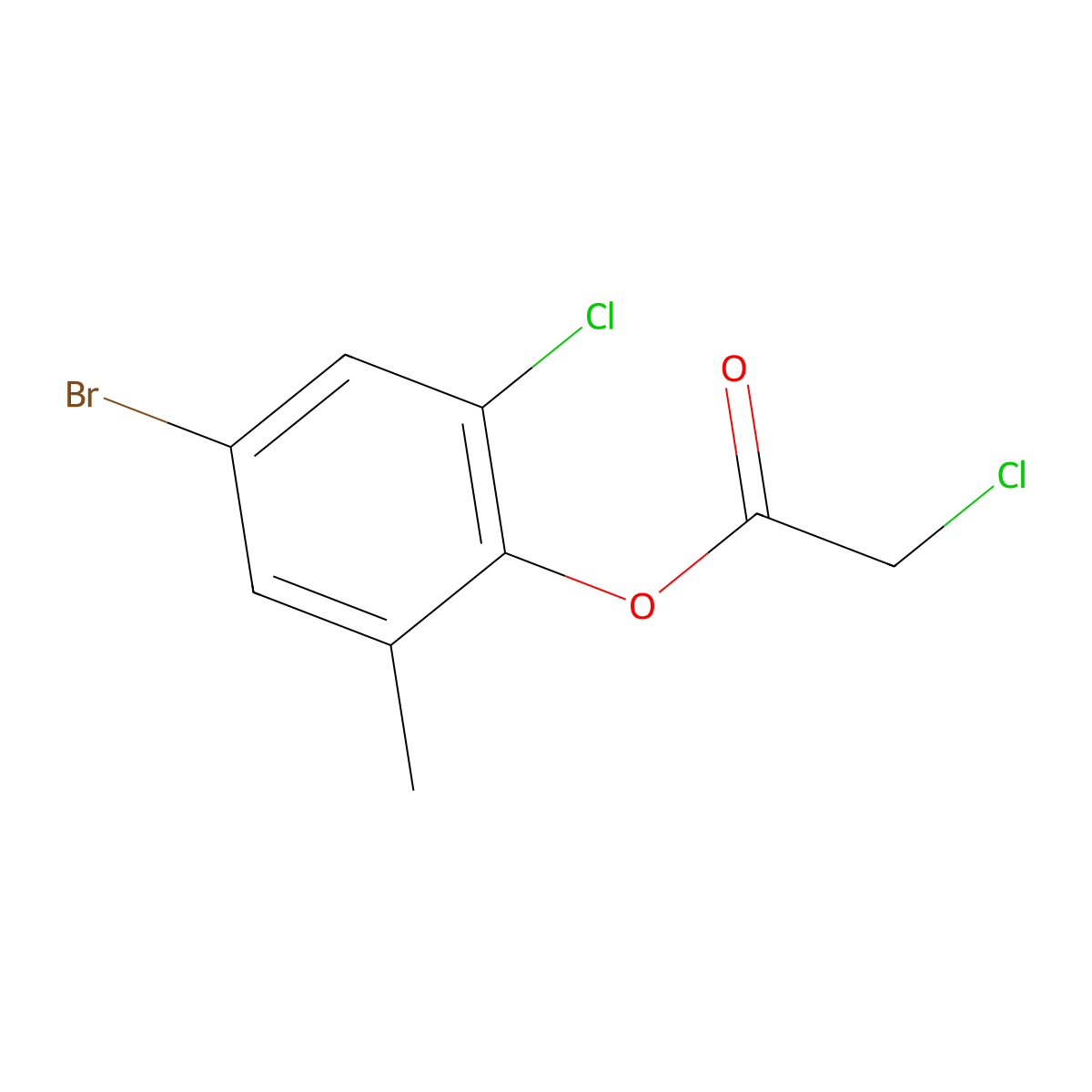 4-Bromo-2-chloro-6-methylphenyl chloroacetate molecular structure, CAS 1171027-62-5