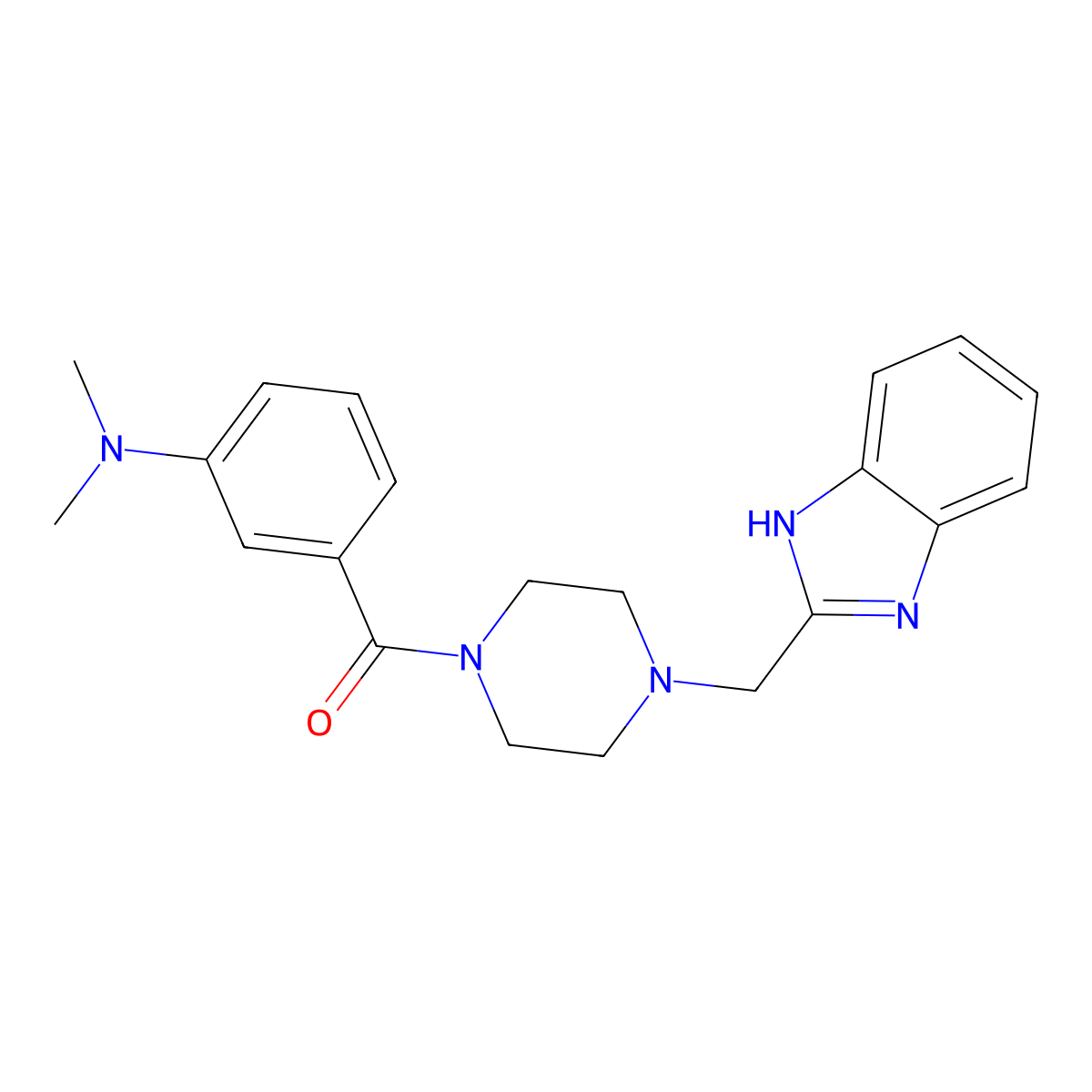 [4-(1H-benzimidazol-2-ylmethyl)piperazin-1-yl]-[3-(dimethylamino)phenyl]methanone molecular structure, CAS 1171027-68-1