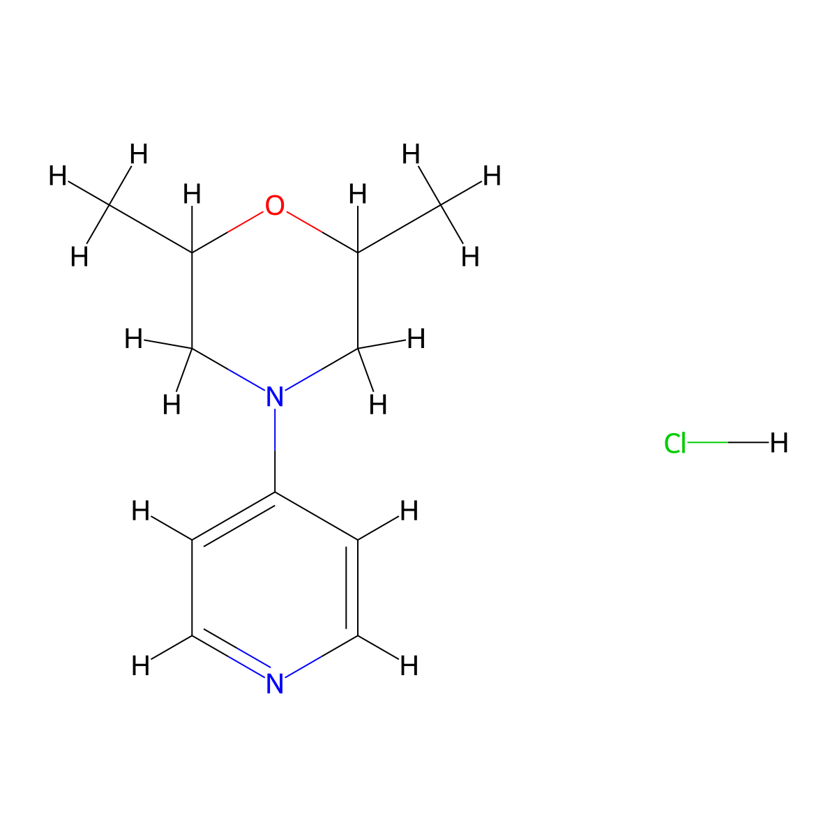 2,6-Dimethyl-4-(pyridin-4-yl)morpholine hydrochloride molecular structure, CAS 1171028-56-0