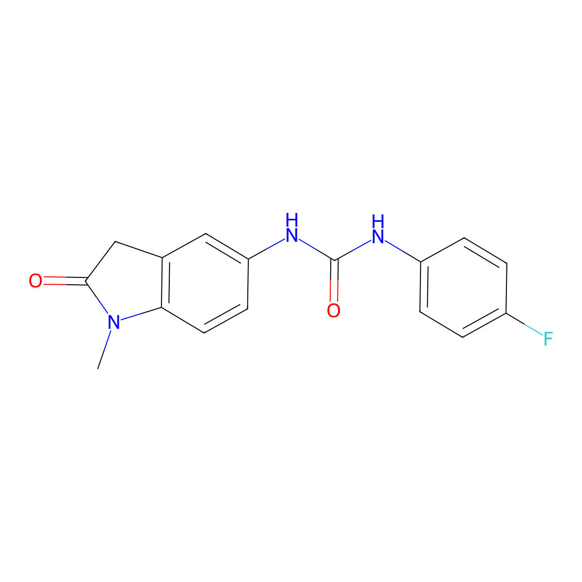 1-(4-Fluorophenyl)-3-(1-methyl-2-oxo-5-indolinyl)urea molecular structure, CAS 1171033-27-4