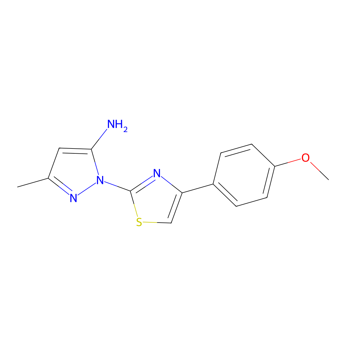 1-[4-(4-methoxyphenyl)-1,3-thiazol-2-yl]-3-methyl-1H-pyrazol-5-amine molecular structure, CAS 1171036-79-5
