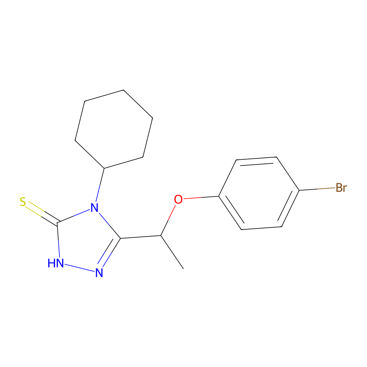 5-[1-(4-Bromophenoxy)ethyl]-4-cyclohexyl-4H-1,2,4-triazole-3-thiol molecular structure, CAS 1171037-53-8