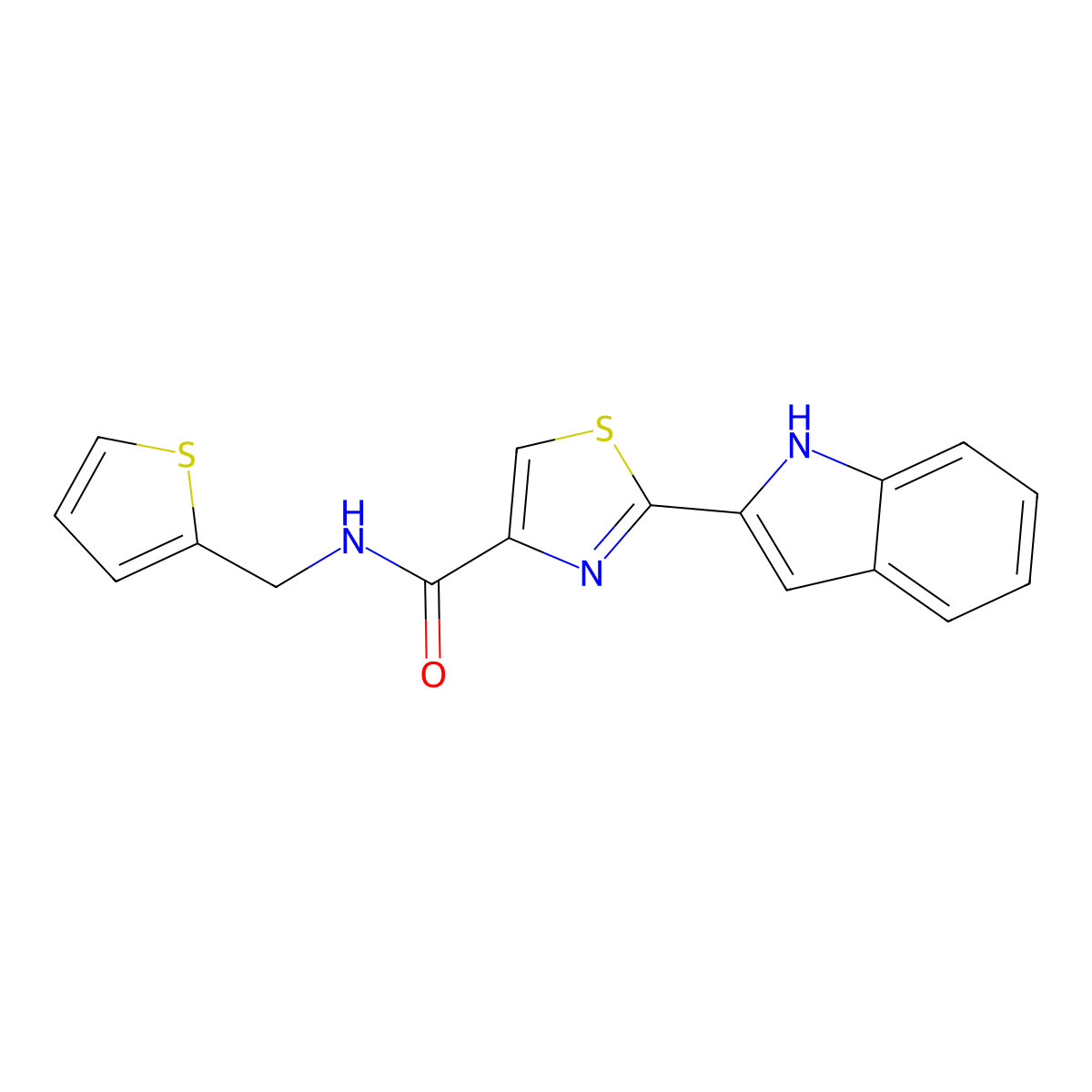 2-(1H-indol-2-yl)-N-(thiophen-2-ylmethyl)thiazole-4-carboxamide molecular structure, CAS 1171048-94-4