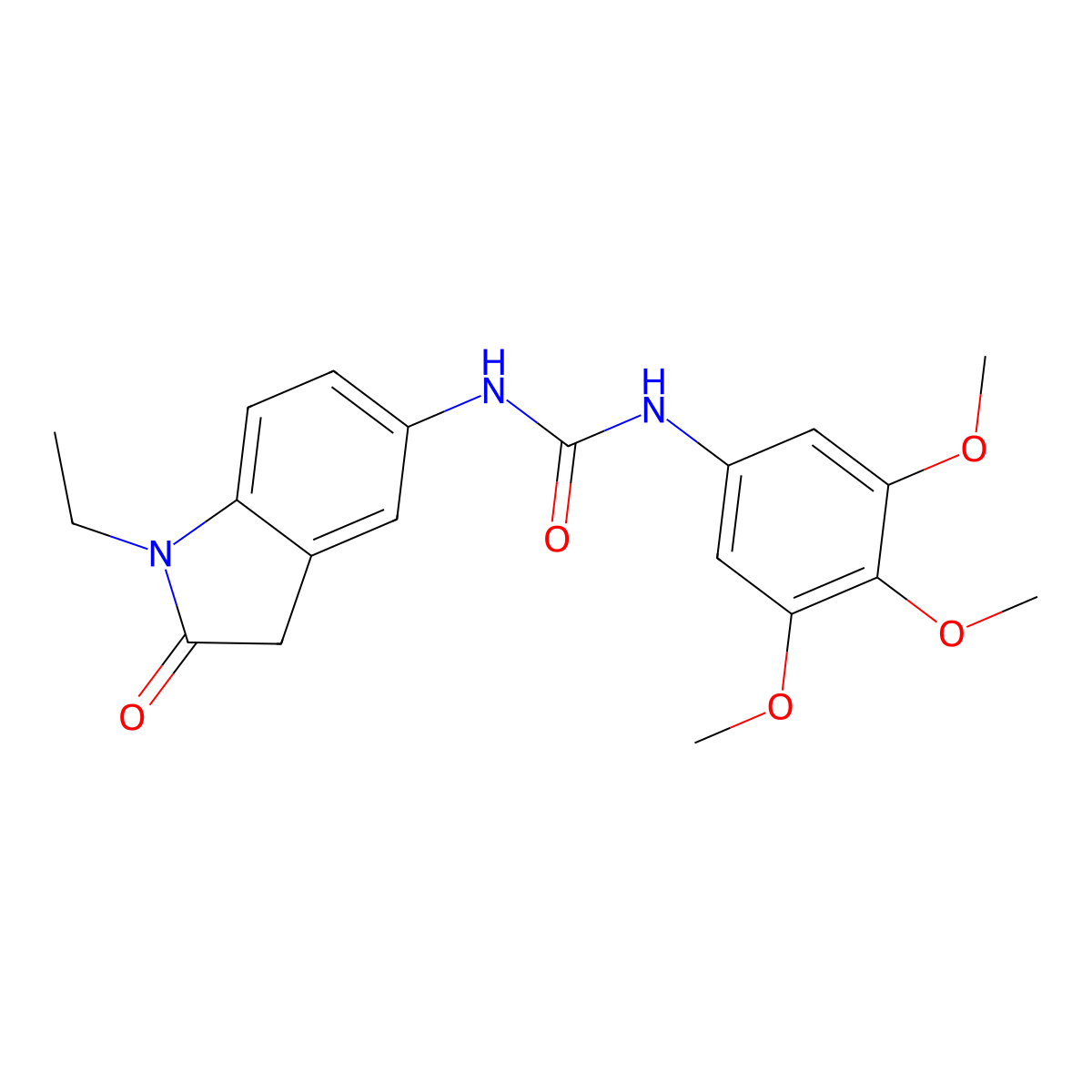 1-(1-Ethyl-2-oxoindolin-5-yl)-3-(3,4,5-trimethoxyphenyl)urea molecular structure, CAS 1171053-18-1