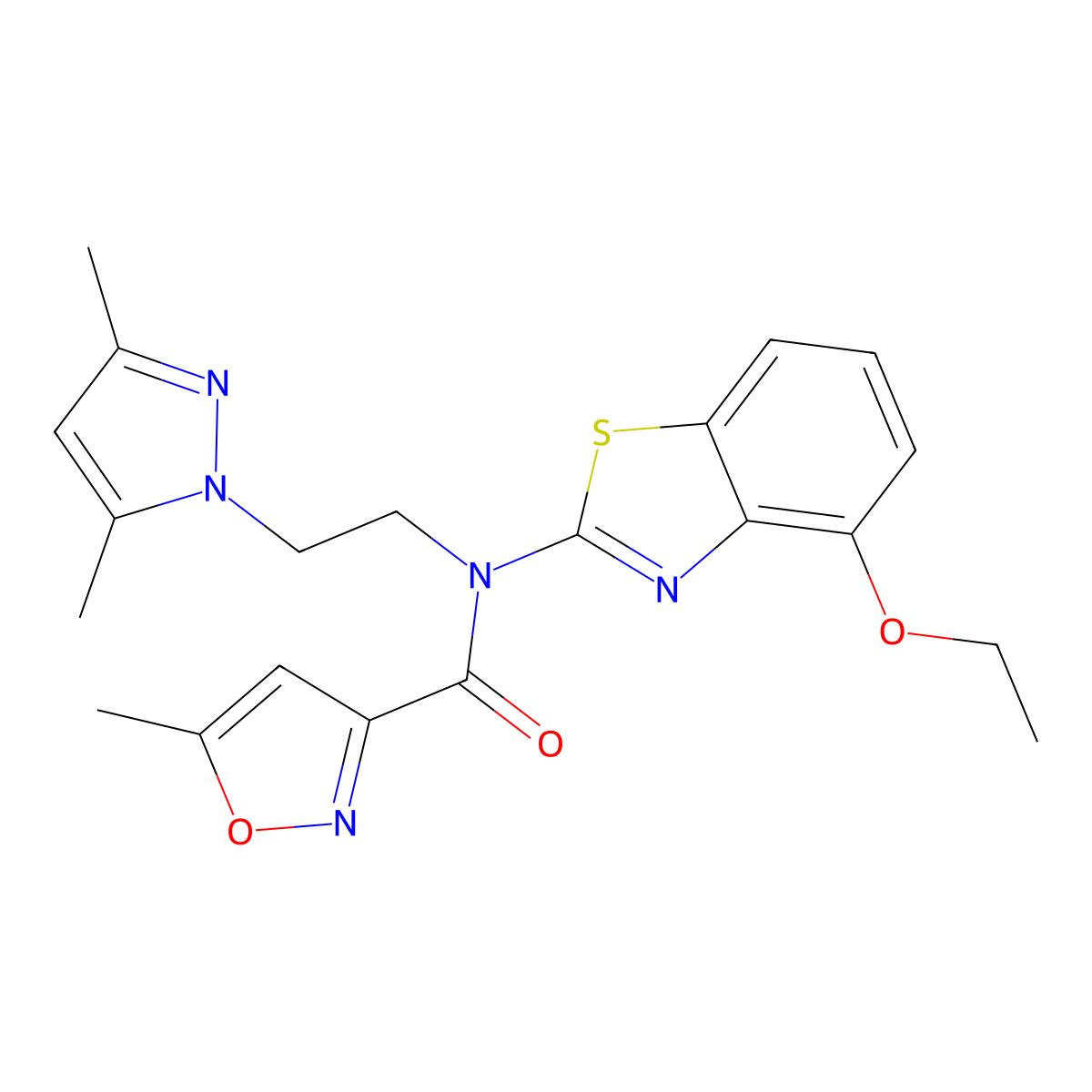 N-(2-(3,5-dimethyl-1H-pyrazol-1-yl)ethyl)-N-(4-ethoxybenzo[d]thiazol-2-yl)-5-methylisoxazole-3-carboxamide molecular structure, CAS 1171054-88-8