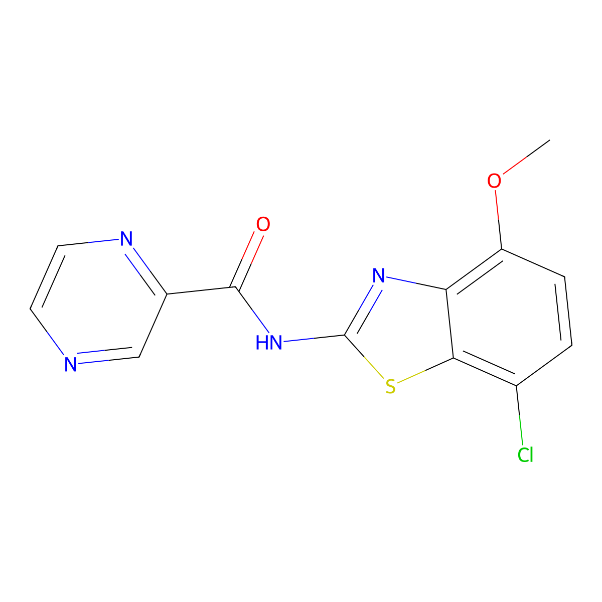 N-(7-chloro-4-methoxybenzo[d]thiazol-2-yl)pyrazine-2-carboxamide molecular structure, CAS 1171054-97-9