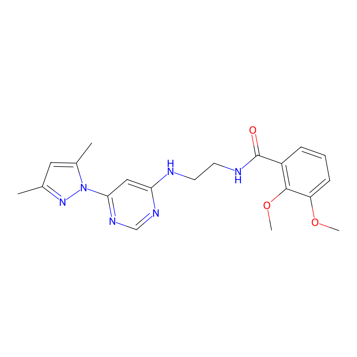 N-(2-{[6-(3,5-dimethyl-1H-pyrazol-1-yl)pyrimidin-4-yl]amino}ethyl)-2,3-dimethoxybenzamide molecular structure, CAS 1171057-54-7