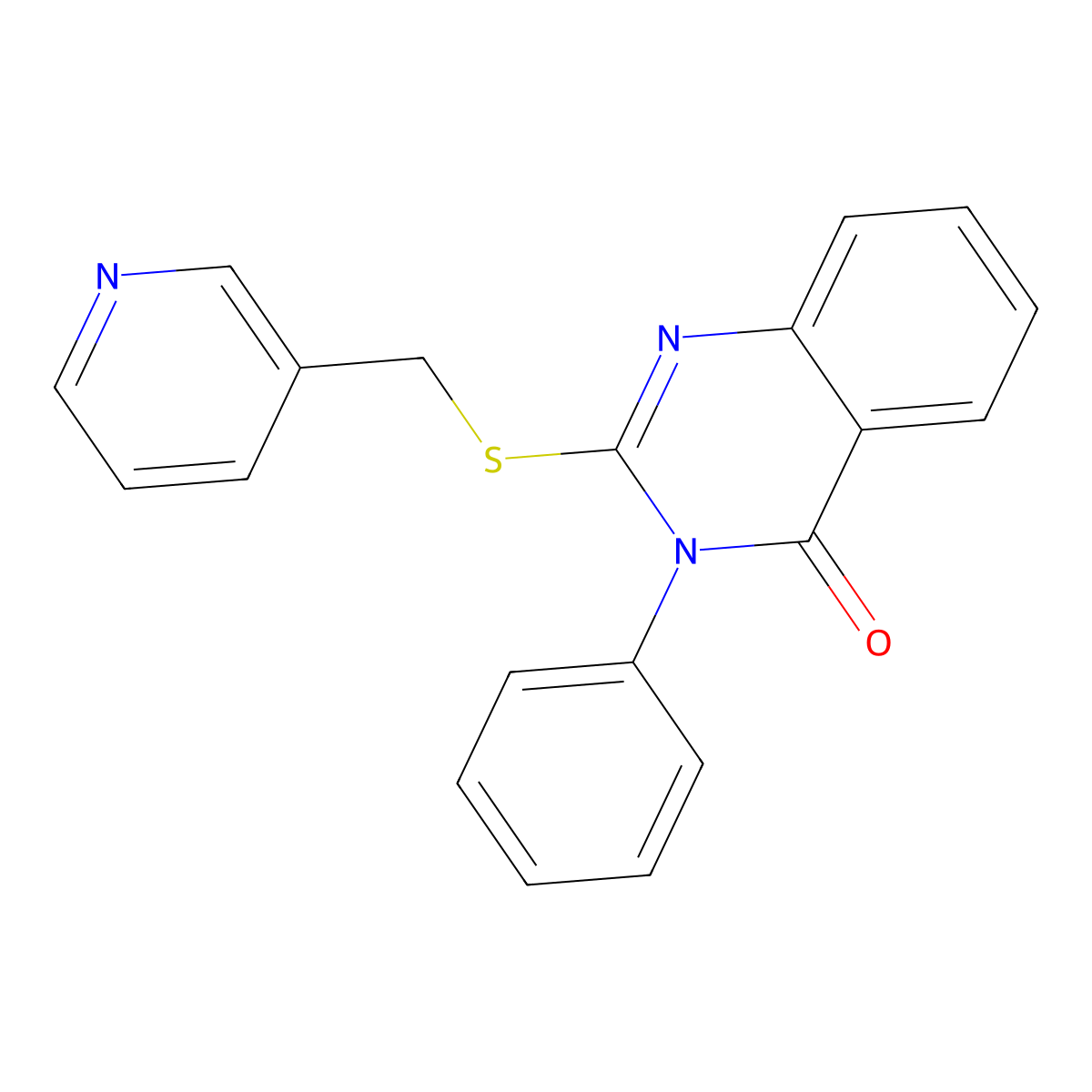 3-Phenyl-2-(pyridin-3-ylmethylsulfanyl)quinazolin-4-one molecular structure, CAS 117106-01-1