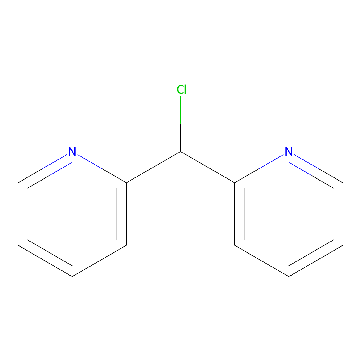 2-[Chloro(pyridin-2-yl)methyl]pyridine molecular structure, CAS 117106-10-2