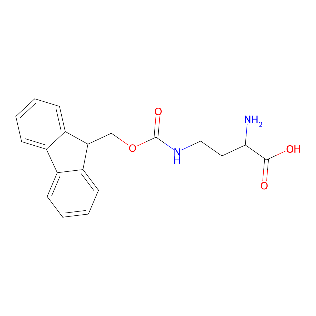 H-Dab(Fmoc)-OH molecular structure, CAS 117106-22-6