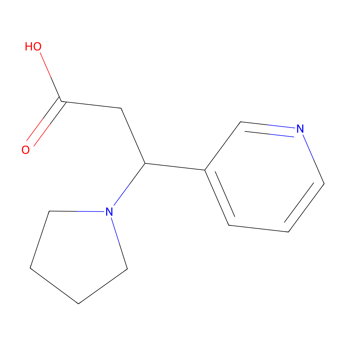 3-Pyridin-3-yl-3-pyrrolidin-1-ylpropanoic acid molecular structure, CAS 1171065-67-0