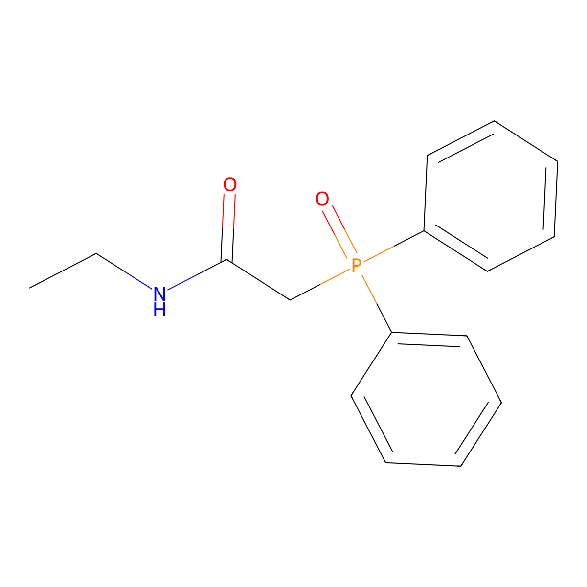 Acetamide, 2-(diphenylphosphinyl)-N-ethyl- molecular structure, CAS 117107-52-5