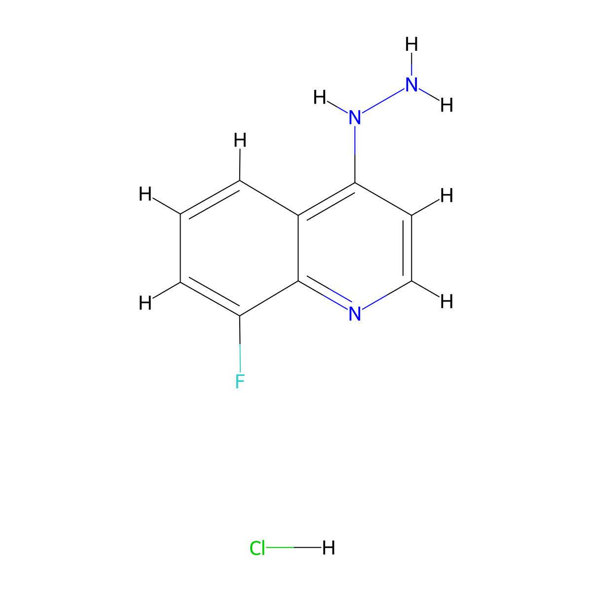 8-Fluoro-4-hydrazinoquinoline hydrochloride molecular structure, CAS 1171070-31-7
